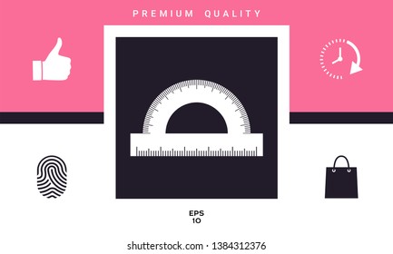 Protractor symbol icon. Graphic elements for your design