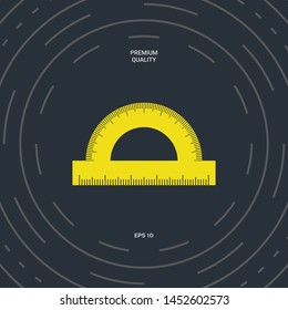 Protractor symbol icon. Graphic elements for your design