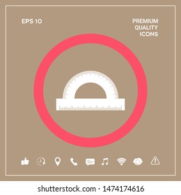 Protractor symbol icon. Graphic elements for your design