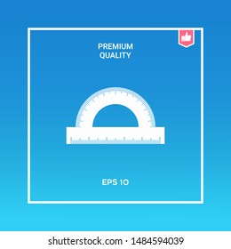 Protractor symbol icon. Graphic elements for your design