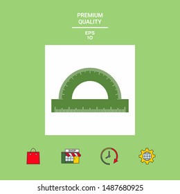 Protractor symbol icon. Graphic elements for your design