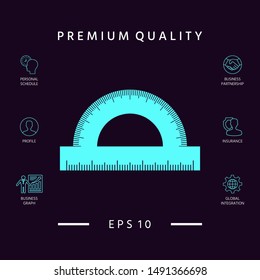 Protractor symbol icon. Graphic elements for your design