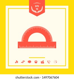 Protractor symbol icon. Graphic elements for your design