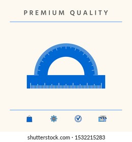 Protractor symbol icon. Graphic elements for your design