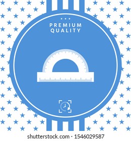 Protractor symbol icon. Graphic elements for your design
