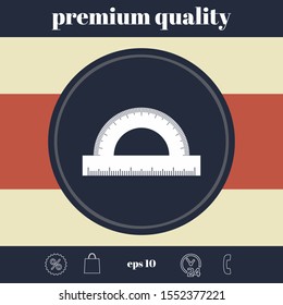 Protractor symbol icon. Graphic elements for your design