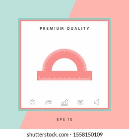 Protractor symbol icon. Graphic elements for your design