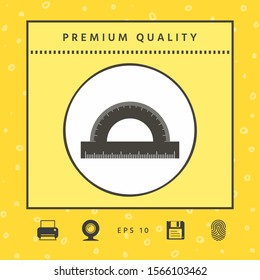 Protractor symbol icon. Graphic elements for your design
