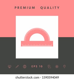 Protractor symbol icon. Graphic elements for your design