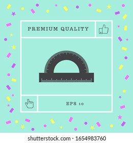 Protractor symbol icon. Graphic elements for your design