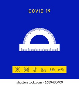 Protractor symbol icon. Graphic elements for your design