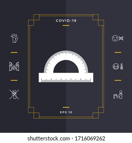 Protractor symbol icon. Graphic elements for your design