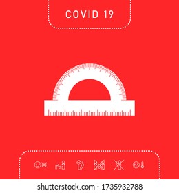 Protractor symbol icon. Graphic elements for your design