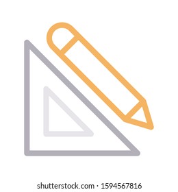 protractor vector color line icon 