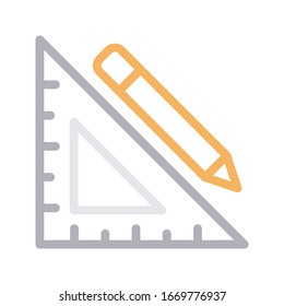 protractor vector color line icon 