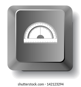 Protractor. Vector computer key.