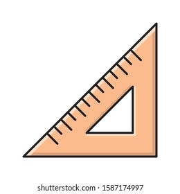 protractor vector flat color icon 
