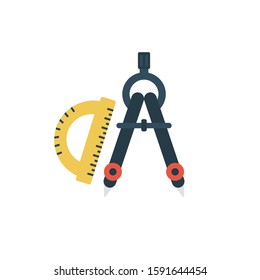 protractor vector flat color icon 