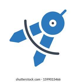 protractor vector glyph color icon 