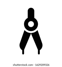protractor vector glyph flat icon 