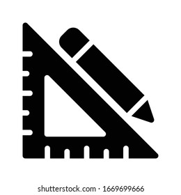 protractor vector glyph flat icon 