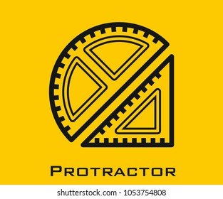 Protractor vector icon