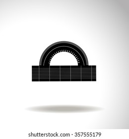 Protractor vector icon. 