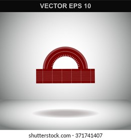 Protractor vector icon. 