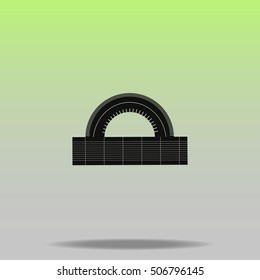 Protractor vector icon