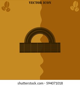 Protractor vector  icon Coffee symbol background.