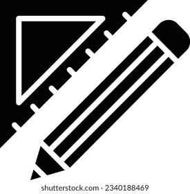 Protractor Vector Icon Glyph Style