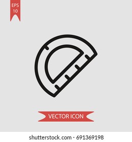 Protractor vector icon  illustration symbol