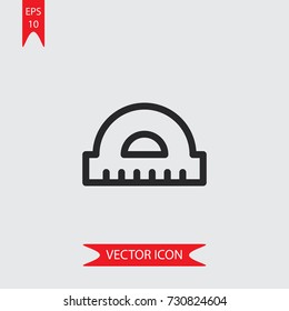 Protractor vector icon, illustration symbol