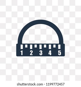 Protractor vector icon isolated on transparent background, Protractor transparency concept can be used web and mobile
