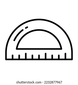 Icono vectorial del protractor aislado en fondo blanco