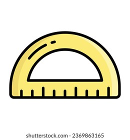 Protractor vector icon isolated on white background