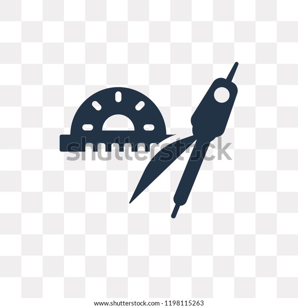 Protractor vector icon isolated on transparent\
background, Protractor transparency concept can be used web and\
mobile