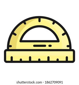 protractor vector icon, school and education icon
