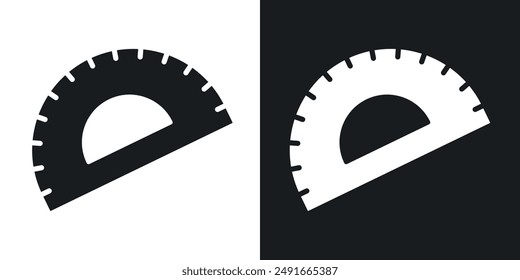 Protractor vector icon set in solid style.