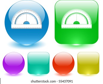 Protractor. Vector interface element.