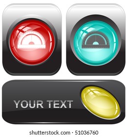 Protractor. Vector internet buttons.