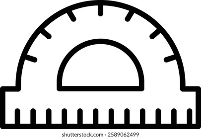 Protractor Vector Line Icon Design