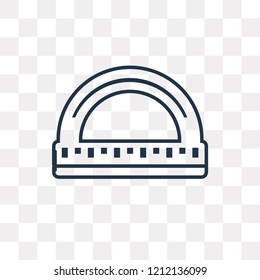 Protractor vector outline icon isolated on transparent background, high quality linear Protractor transparency concept can be used web and mobile