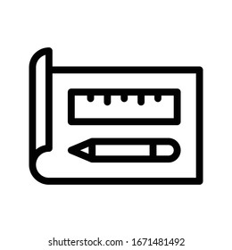 protractor vector thin line icon 