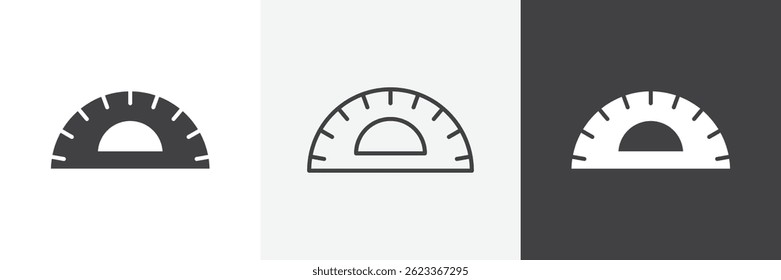 Protractor web vector icons set