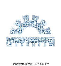 protractor word cloud. tag cloud about protractor