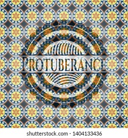 Protuberance arabesque style emblem. arabic decoration.