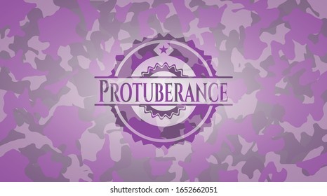 Protuberance pink written on a camo texture. Vector Illustration. Detailed.