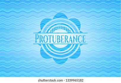 Protuberance water style badge.