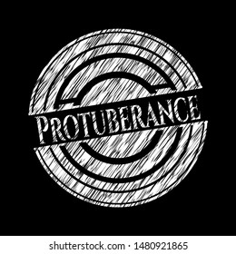 Protuberance written on a blackboard. Vector Illustration. Detailed.